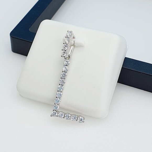 "925 Sterling Silver Cubic Zirconia Initial Pendant, UU1P6A6178 - Picture 2 of 10